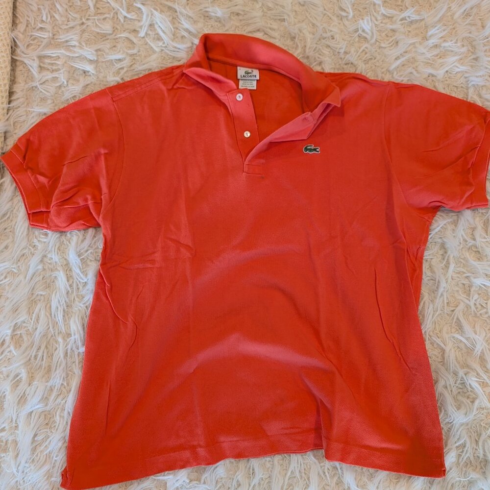 Lacoste Polo Shirt Mens Size 8 Orange